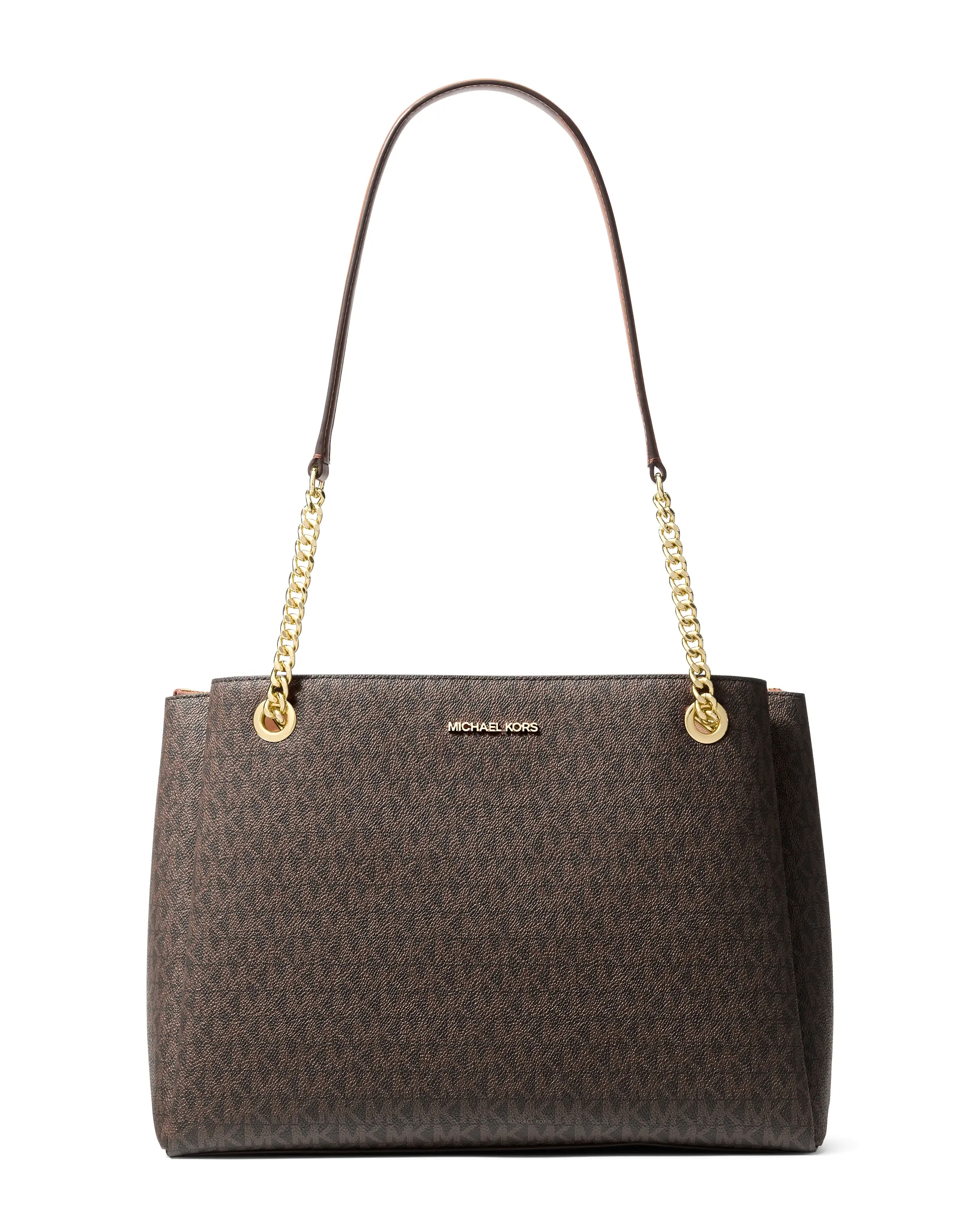 Soho Medium Signature Logo Tote — Brown