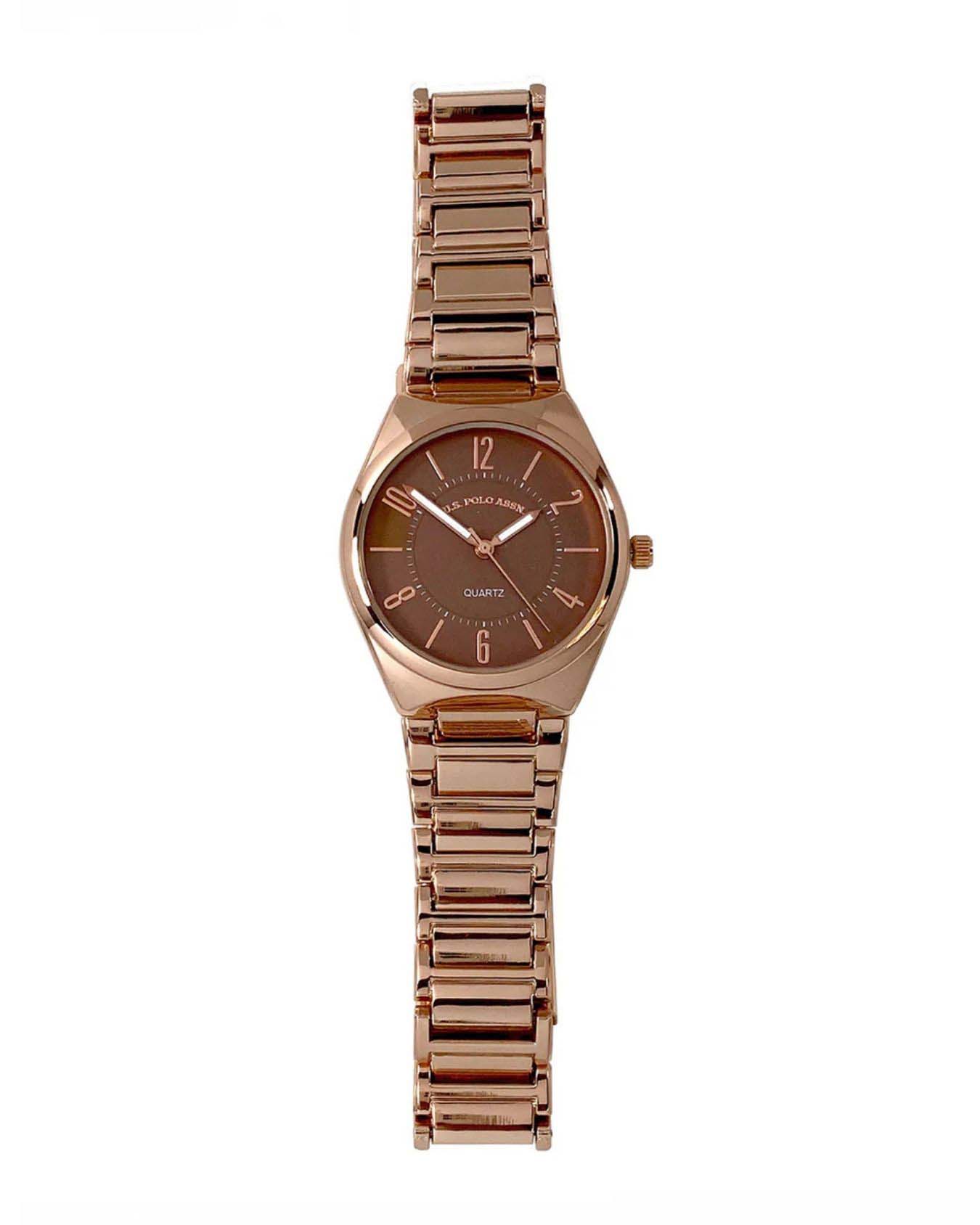 Ladies Classic Circle Gold Link Watch