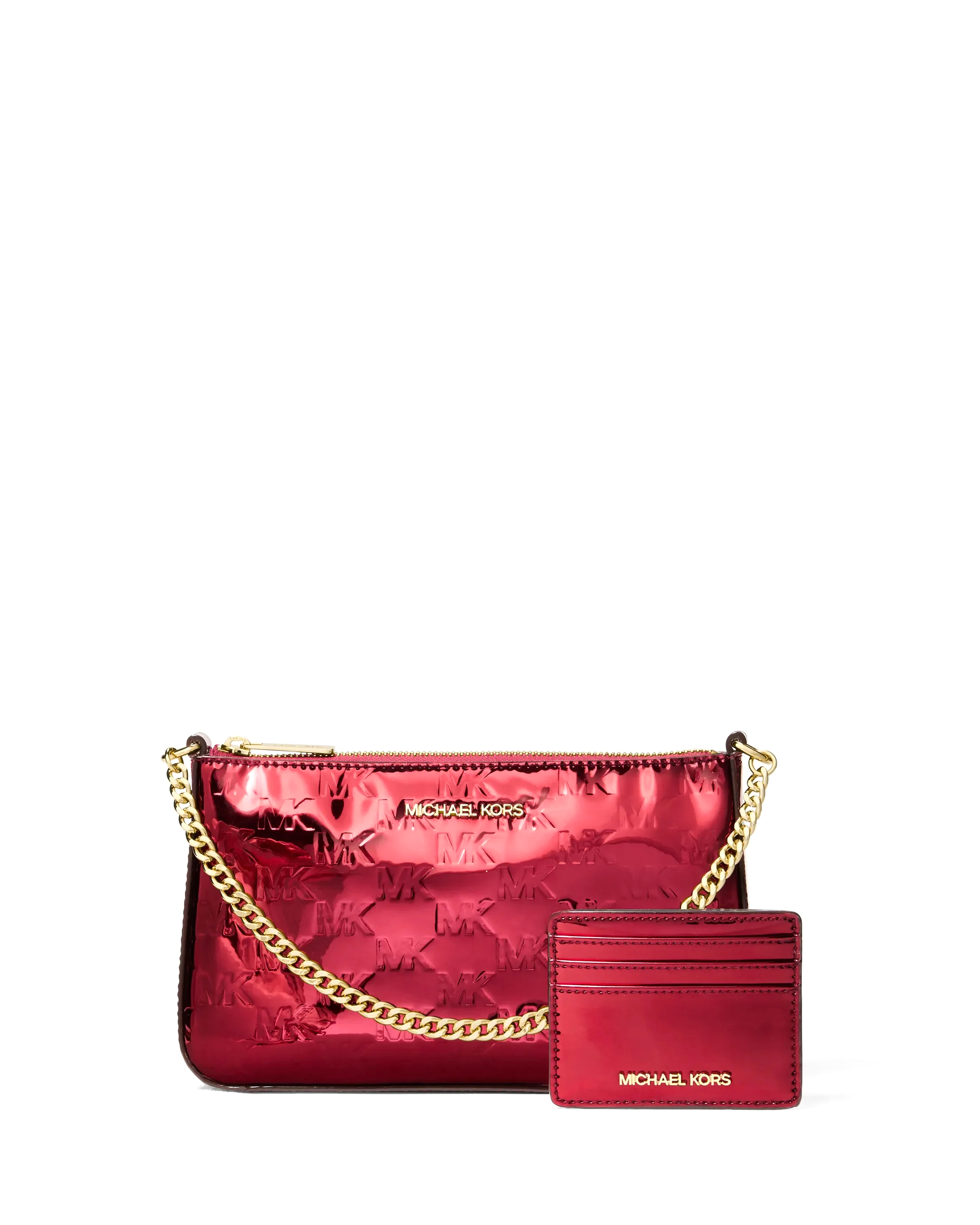 Jet Set Medium Metallic Logo Travel Kit — Cherry