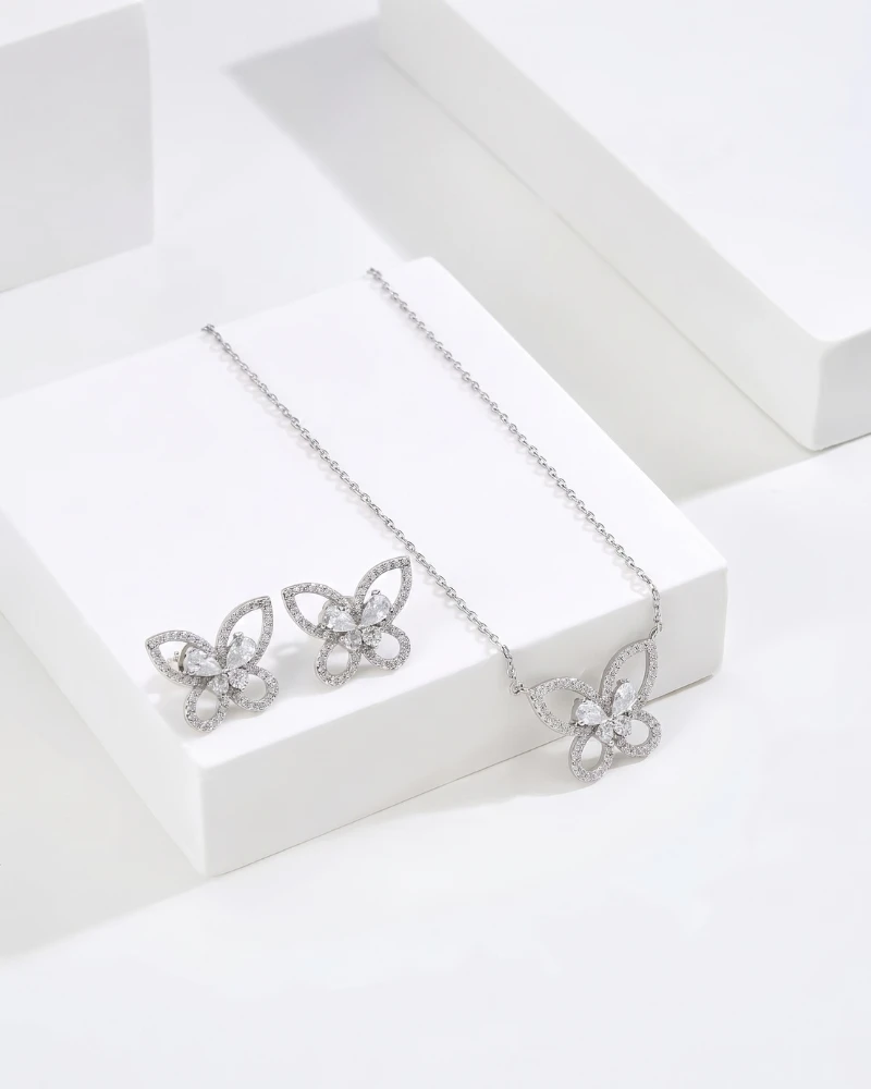 Silver Butterfly Pendant Necklace